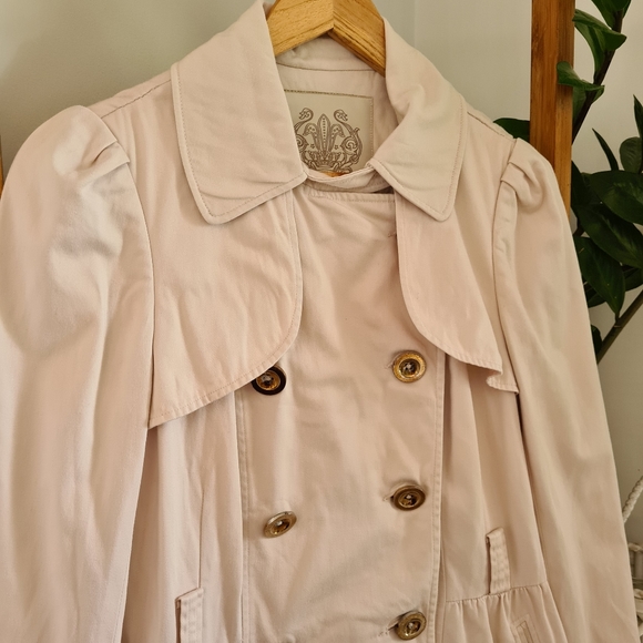 Forever New Beige Trenchcoat Coat Size 12 - Picture 3 of 12